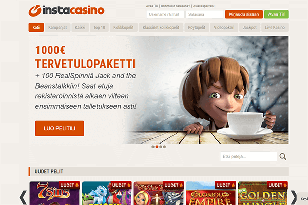 Instacasino nettikasinon bonukset