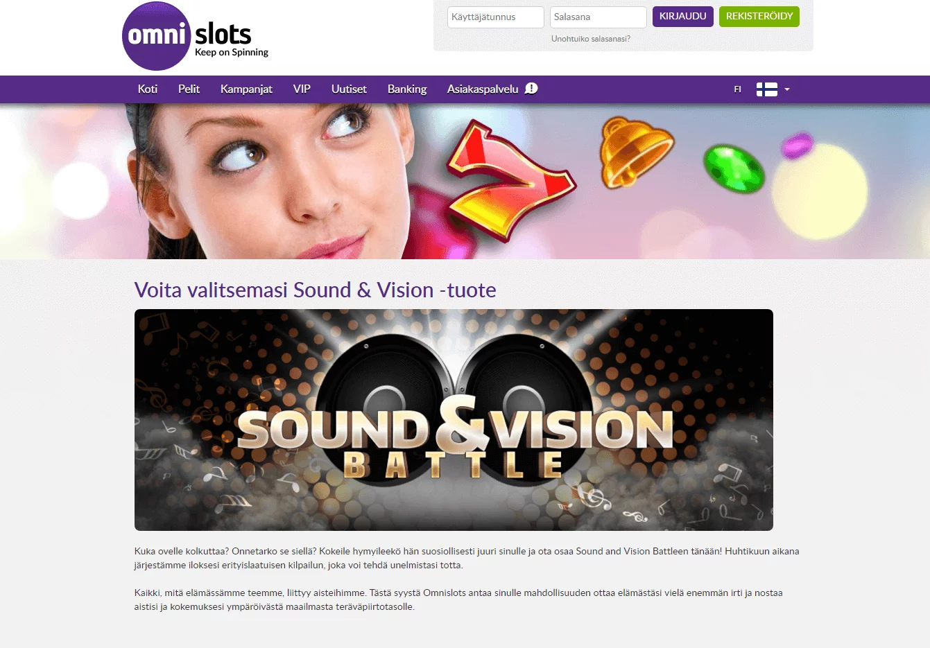 Omnislots kampanja teknologia