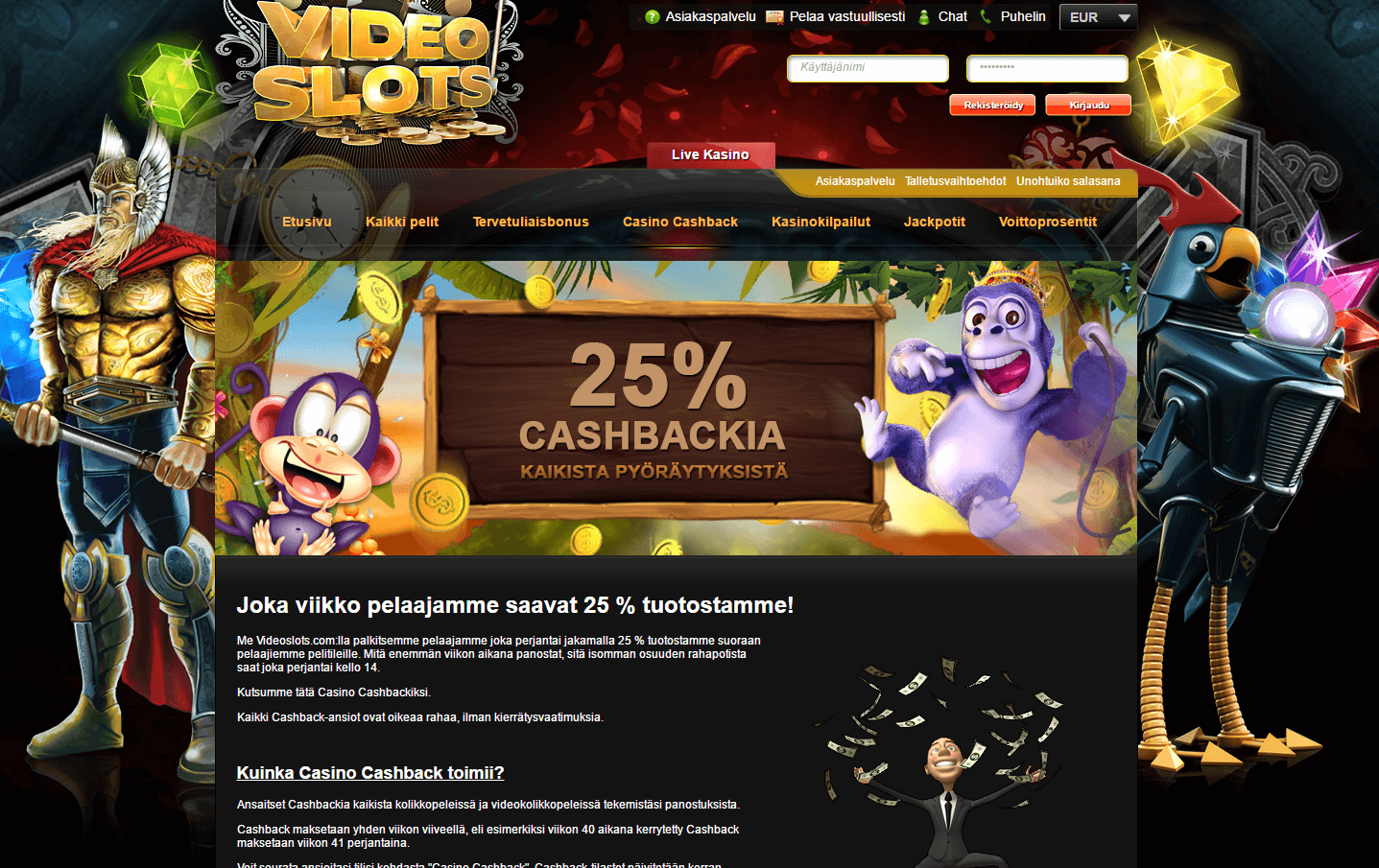 Cashback Videoslots