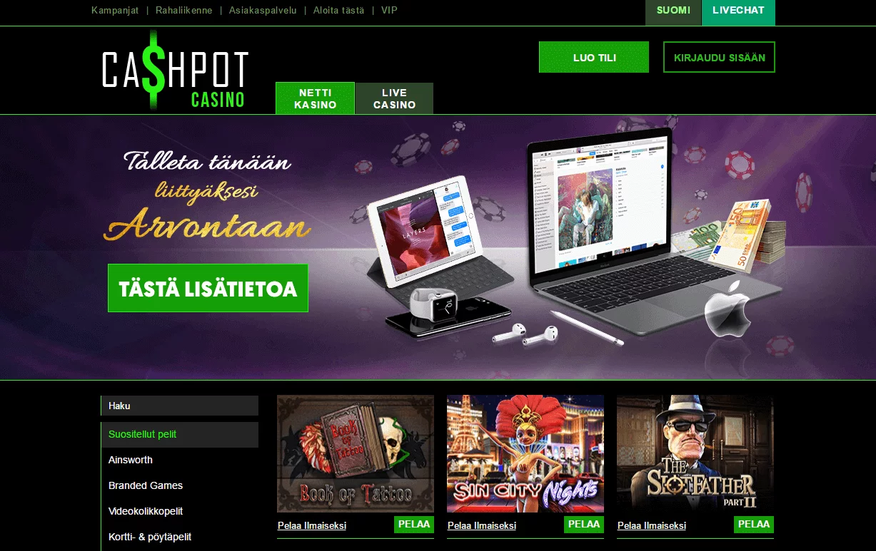 Cashpot kuukausittainen arvonta