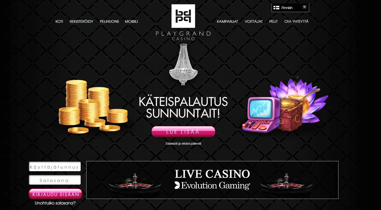 Playgrand käteispalautukset