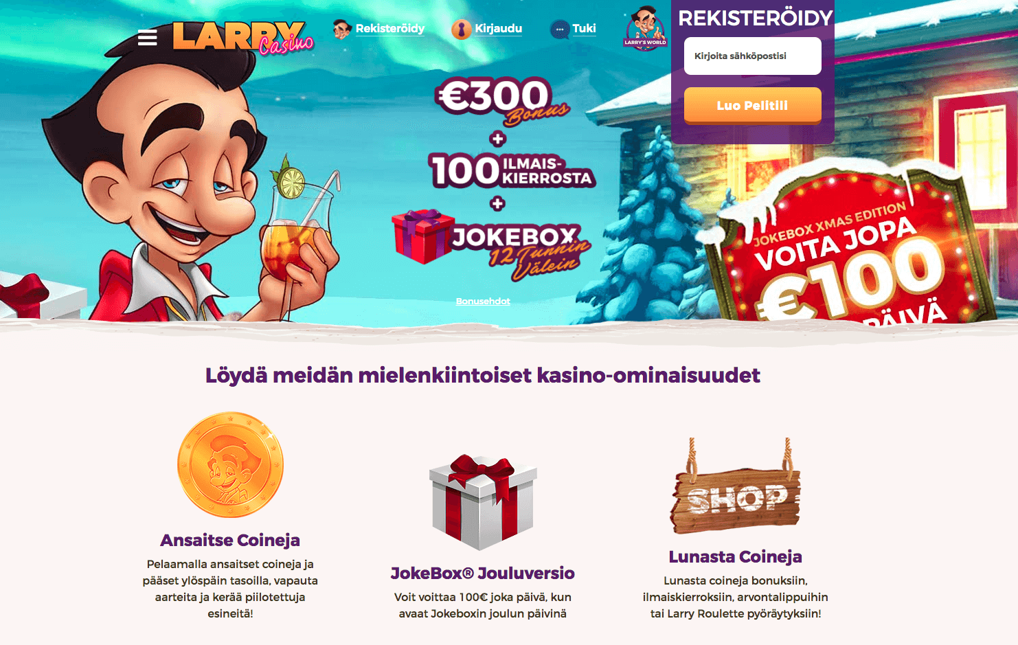 Larry Casinon joulukampanja