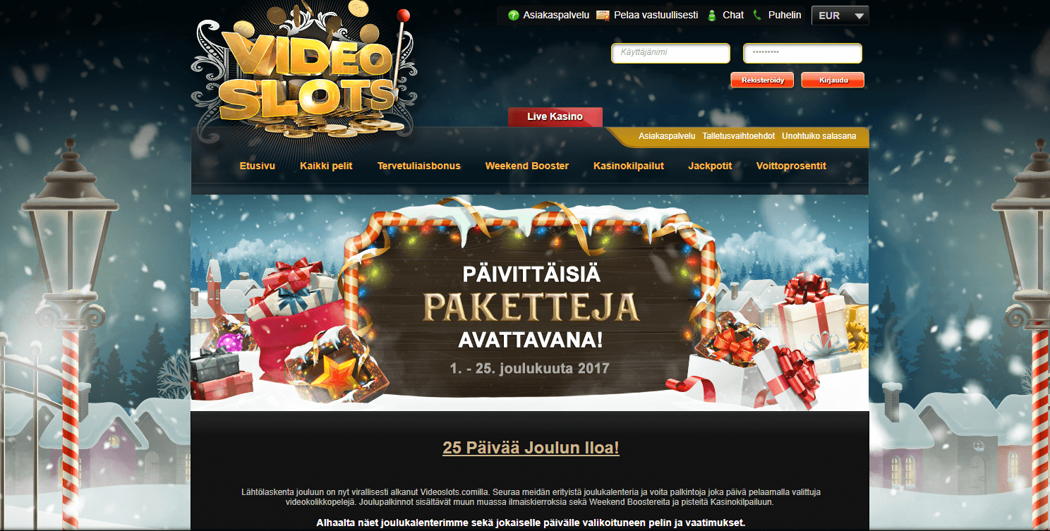 Videoslots joulukalenteri