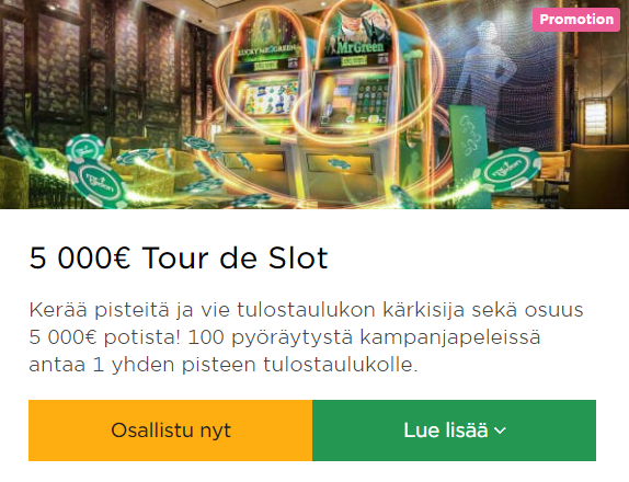 Mr Green Tour de Slot
