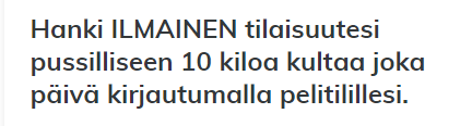 Multilotto 10 kiloa kultaa ilmaiseksi