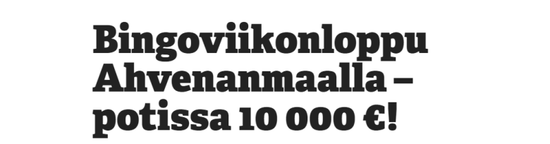 Paf Bingoviikonloppu Ahvenanmaalla elokuussa