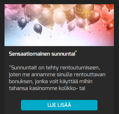 Hello Casinon sunnuntain bonus