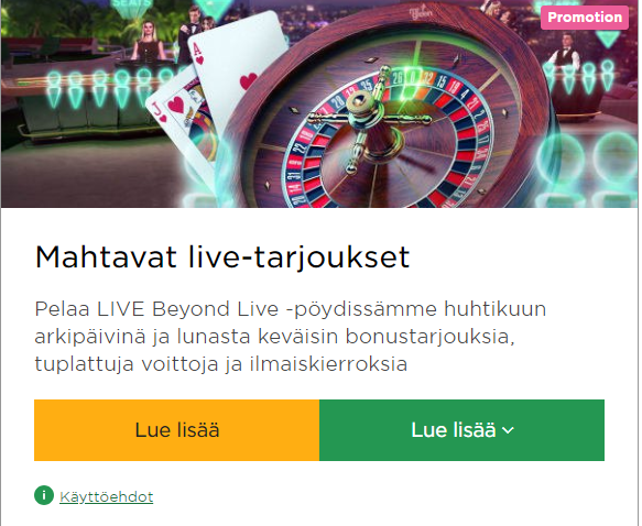 Mr Green keväisiä livekasinon tarjouksia