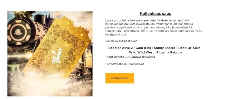 Mr Green - voita kilo kultaa