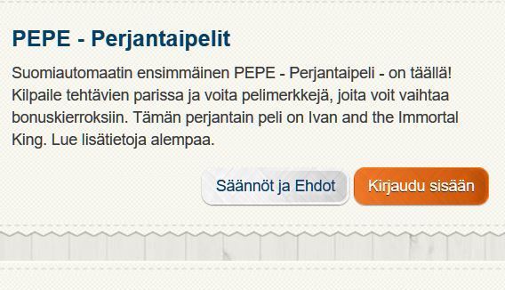 Suomiautomaatin PEPE -perjantai
