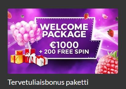 VegasBerryn tervetulopaketti