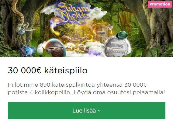 Mr Green - 30 000 euron käteispiilo