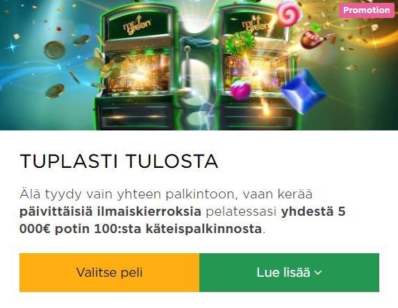 Mr Green - tuplasti tulosta