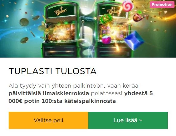 Mr Green - tuplasti tulosta