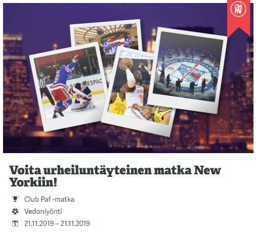 Paf - urheilumatka New Yorkiin