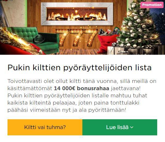 Mr Green - joulupukin kilttien lista