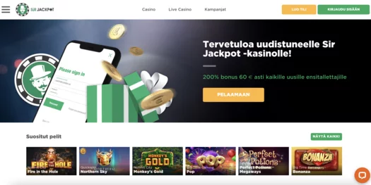 Uudistettu Sir Jackpot kuvakaappaus